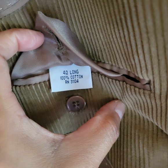 Men's Tan Corduroy Blazer - Picture 6 of 12